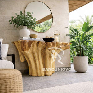 Muebles de Consola de Raíz de Teca Contemporáneos, Muebles de Madera para Sala de Estar, Exteriores, Escuela y Hogar - Product Image 2