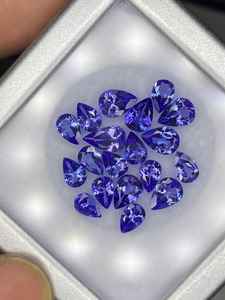 Pierres précieuses Tanzanite bleues en forme de poire, facettées, 6x4mm 7x5mm 6x8mm, pierres naturelles pour la création de bijoux - Product Image 2