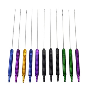 Ensemble de canules chirurgicales 24 pièces, poignées colorées, acier inoxydable, pour chirurgie plastique, instrument de classe I, utilisation manuelle - Product Image 6