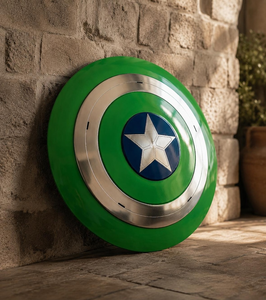 Escudo Metálico Verde Decorativo de Pared, Redondo, Estilo Héroe, Coleccionable, para Decoración del Hogar, Oficina o Sala de Juegos - Product Image 2