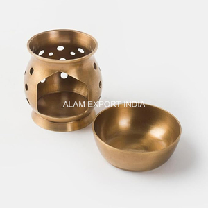 Best Export Quality Reasonable Price Pure Brass Tabletop Decorative Home Fragrance Incense <b>Oil</b> <b>Burner</b> Gold Finished Aromatherapy - Product Image 6