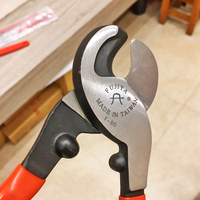 Coupe-câble métrique de précision OEM FUJIYA F-60, lame de coupe robuste en acier CR MO, surface polie industrielle, poignée avec revêtement PVC rouge