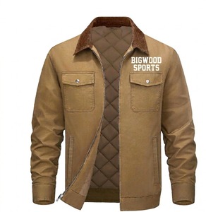 <b>Men's</b> <b>Suede</b> Leather <b>Jacket</b> Plus Size Zip Up Casual Outerwear with Multiple Pockets for Autumn - Product Image 4