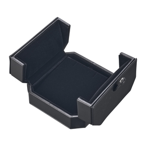 Boîte à bijoux rectangulaire double ouverture en véritable peau de mouton avec intérieur en daim et grande capacité 110x110x55mm - Product Image 5