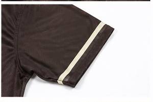 Brown Mesh Fabric 100% Polyester Breathable Quick Dry 3D Pattern Anti-Bacterial V-neck T-Strap Three Quarter Sleeve Adults - Product Image 6