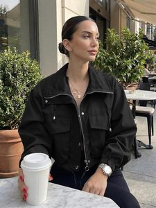 Unisex Black Safari <b>Jacket</b> Casual Loose Fit Polyester Pullover Winter Wear Solid Color Regular Length Breathable <b>Lightweight</b> - Product Image 4