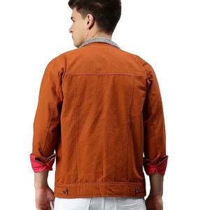 WARPRO INDUSTRY Men's Blue Solid Coated Eco-friendly Denim Puffer <b>Jacket</b> Turn-down Collar Windproof Casual Autumn Wear 300g - Product Image 5