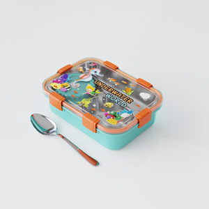 Lonchera Infantil con Tapa Hermética a Prueba de Fugas, Contenedor de Almuerzo de Plástico con 3 Compartimentos, Lonchera Escolar para Niños - Product Image 4