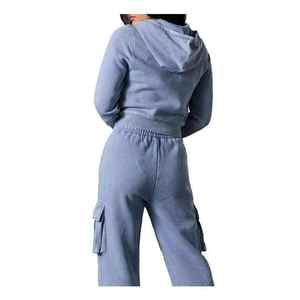 Ensemble de survêtement d'hiver respirant en gros, coupe décontractée, deux pièces imprimées, sweat à capuche et pantalon de jogging - Product Image 6