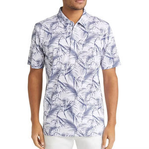 Chemise à manches courtes boutonnée pour homme, en jersey uni 100% polyester de haute qualité, imprimé par transfert thermique, tricoté 200g, séchage rapide - Product Image 1
