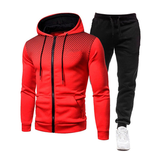 Nuevo Diseño Conjunto Deportivo para Hombre, Sudadera con Cierre Completo y Pantalones con Estampado de Puntos Blancos y Negros, Ropa Casual de Otoño - Product Image 4