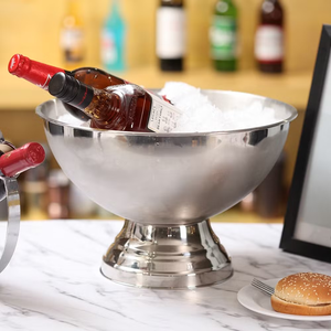 Seau à glace isotherme en acier inoxydable à double paroi, durable, 5L, pour buffet, présentation, boissons fraîches et vin - Product Image 1