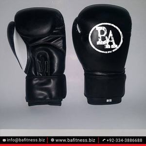 Gants de boxe professionnels en cuir PU noir, 1 paire, personnalisables, pour MMA et sacs de frappe, légers et respirants, vente en gros - Product Image 3