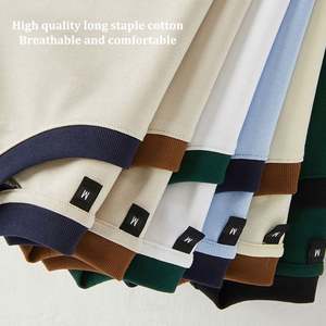 T-shirts personnalisés coupe ajustée en coton peigné épais pour hommes et femmes, design bicolore rouge/noir à épaules tombantes raglan, anti-boulochage - Product Image 5