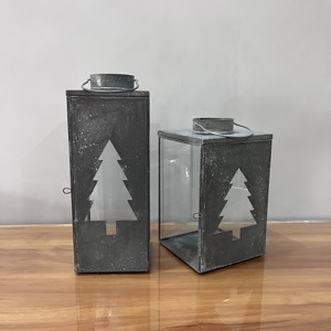 Juego de Faroles Decorativos de Hierro, Portavelas de Metal, Farol de Vidrio para Decoración del Hogar, Jardín, Bodas, Navidad - Product Image 1