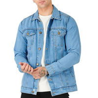 Chaqueta de Mezclilla Azul Claro para Hombre, Estilo Casual con Cuello Camisero, Ajuste Holgado, Algodón Lavado, Estilo Primavera, Ahora Disponible a un Precio Razonable