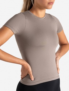 2026 Women's Solid Knitted V-neck <b>Butterfly</b> Sleeve Regular Fit Breathable Eco-Friendly Polyester Cotton Casual <b>Top</b> Summer Quick - Product Image 3
