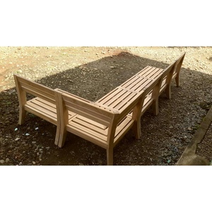 Ensemble de canapés de jardin en teck massif, canapé d'angle en forme de L, canapé d'extérieur avec coussins résistants à l'eau, meubles d'extérieur d'Indonésie - Product Image 2