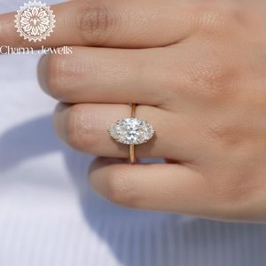 Bague de fiançailles classique pour femme Charm_Jewells en moissanite taille marquise, plaquée or rose, sertie à griffes - Product Image 6