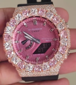 Montre de luxe rose en moissanite et diamants VVS, style hip-hop, pour femme, cadeau - Product Image 1