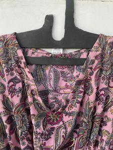 Robe en mousseline de soie à imprimé floral, style bohème, avec col en V, manches courtes, coupe ample, taille élastique, longueur mini, tenue décontractée d'été - Product Image 2