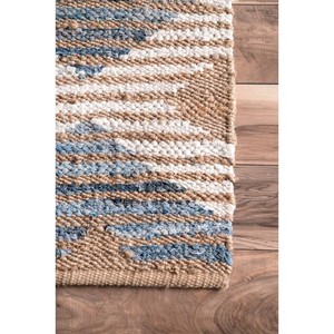 Geometric Pattern Wool Acrylic Hallway Rug Bohemian Style Flat Weave Non Slip Rubber Backing <b>Thin</b> Pile - Product Image 6