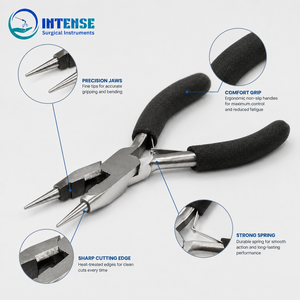 Pince à bec rond professionnel avec embouts de précision, à ressort, poignée ergonomique, outil de pliage de fil pour la fabrication de bijoux - Product Image 2