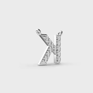Moissanite Letter K Charm 925 Silver Channel Set Round Brilliant Cut Classic Unisex Everyday Wear - Product Image 2