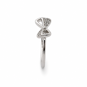 Bague nœud papillon en argent sterling 925 pour femme avec zircon cubique, mignonne, minimaliste, élégante, finition polie, pour usage quotidien, mariage ou fête - Product Image 2
