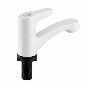 KSN Vietnam KSOM-39T9TC White Cold Water Kitchen Sink Faucet Single Handle High Arc Gooseneck Kitchen <b>Tap</b> - Product Image 4