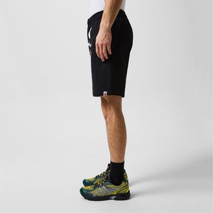 <b>Men</b> <b>Black</b> Shark Face Applique <b>Shorts</b> Elastic Waist Casual Style Character Design Front Logo Knitted Fabric 100% Cotton Anti-UV - Product Image 5