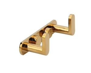 Gold Finish Brass Double Wall Hook Rack Decorative Bathroom Towel Hook - Product Image 4