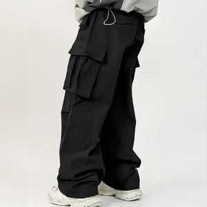 Factory OEM High Street Mid Waist Waterproof Oversized Mens Casual Trousers Fit Parachute Pants Loose Breathable Eco-Friendly - Product Image 3
