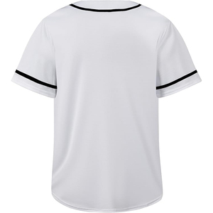 Maillot de baseball blanc vierge de haute qualité unisexe à manches courtes en maille respirante pour le sport - Product Image 2