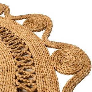 Handmade <b>Jute</b> <b>Round</b> Medallion <b>Rug</b> Bohemian Style Flat Pile Living Room Decor Spot Clean - Product Image 6