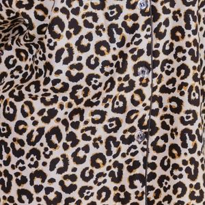 Conjunto de Pijama de Manga Larga con Estampado de Leopardo Beige y Negro para Mujer, Camisa con Botones y Pantalones a Juego, Ropa de Dormir Suave, Logotipo Personalizado, Fabricante OEM - Product Image 3