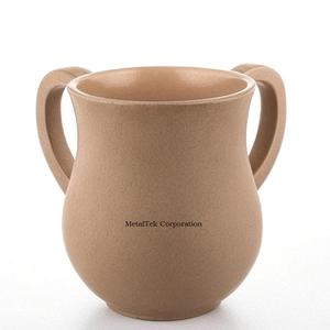 Elegante taza de resina polivinílica Netilat Yadayim colores vibrantes manijas dobles para Judaica ritual judío lavado de manos perfecto para Shabat - Product Image 2