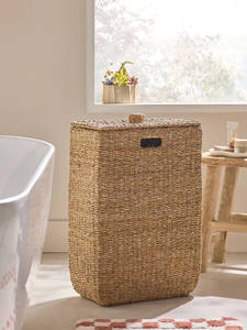 Nouveau design, best-seller : Panier en jonc de mer fait main, naturel et écologique, organisateur de rangement, décoration intérieure, multi-usages, pour la lessive - Product Image 6