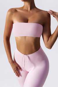 Sujetador deportivo sin costuras para mujer, personalizado al por mayor, sin tirantes, de una pieza, con espalda hueca, transpirable y ecológico. - Product Image 4