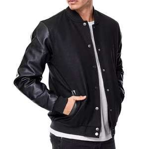 Vestes de baseball décontractées personnalisées avec logo de designer, manteaux Letterman en coton unisexe, vestes universitaires en gros - Product Image 3