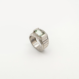 Fashionable <b>Cushion</b> Shape <b>Ring</b> 8x10 Silver 925 Fine Jewellery for Women Elegant Green Amethyst Gemstone - Product Image 4