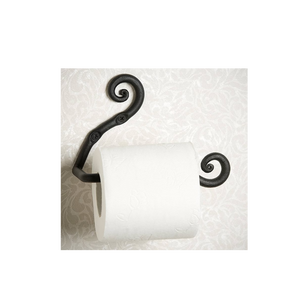 Porte-rouleau de papier toilette en métal noir, en forme de poignée de porte, pour salle de bain et cuisine, support mural - Product Image 4