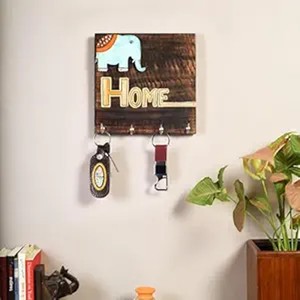 Mango Wood Leaf <b>Key</b> Organizer Bohemian <b>Wall</b> Art Wholesale | Handcrafted - Product Image 1