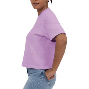Camiseta Holgada para Mujer, Corte Cuadrado, Calidad Premium, MOQ Bajo, Algodón, Tejido Transpirable, Ropa Casual - Product Image 3