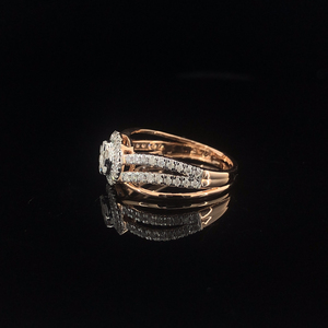 Anillo de Compromiso de Oro Rosa Sólido de 14k para Mujer con 60 Diamantes Laterales, Corte Brillante, Estilo Clásico, Color H, Diamantes Naturales GGL - Product Image 1