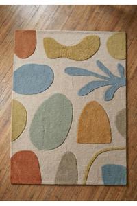 Tapis en laine anti-statique et anti-allergie, hypoallergénique, antidérapant, fait main, pour usage domestique des personnes âgées, design géométrique moderne - Product Image 5