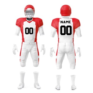 Ensemble d'uniformes de football américain personnalisés de haute qualité, maillot et pantalon sublimés, anti-humidité, résistants, vêtements de match pour équipe - Product Image 1