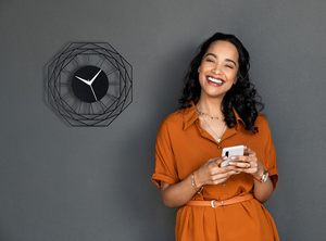 Modern Geometric Roman Numeral Wall <b>Clock</b> Black <b>Metal</b> Decorative Wall Art <b>Clock</b> Contemporary Minimalist Round <b>Clock</b> for Living - Product Image 4