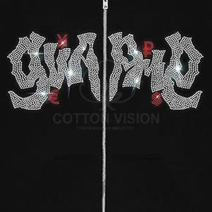 Sudadera con Capucha de Hip Hop con Pedrería, Estilo Urbano, con Cremallera Brillante, Sudadera con Pedrería de Diseño Moderno para Hombre - Product Image 5