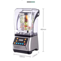 Mixeur Commercial Insonorisé pour Smoothies, Extracteur de Jus Électrique, Robot Culinaire pour Fruits, Légumes, Glace Pilée et Milkshakes